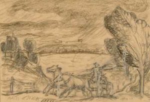 Farmers in Horsedrawn Wagon