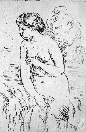 Baigneuse debout a mi-jambes