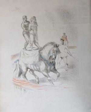 Two Bareback Riders on a Single Horse