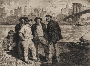 Dock Workers Under the Brooklyn Bridge