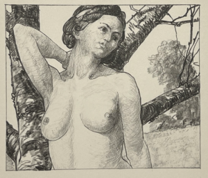 Untitled (Nude Woman Standing by Tree)