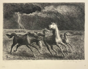 Horses Running Before a Storm